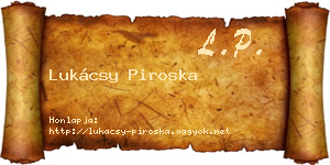Lukácsy Piroska névjegykártya