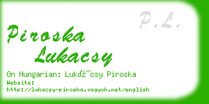 piroska lukacsy business card